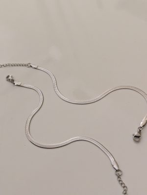 silver Herringbone bracelet