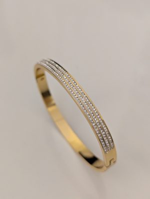 Triple Row Rhinestone Bangle