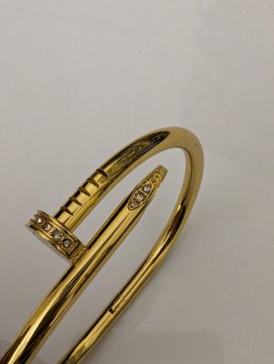 Gold Nail Bangle Bracelet
