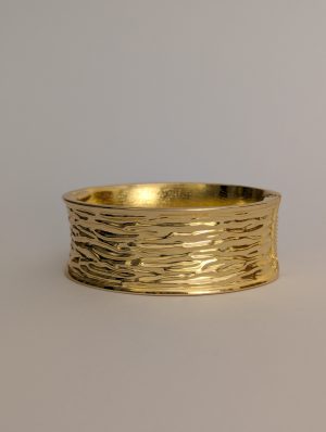 Textured Gold Cuff Bangle